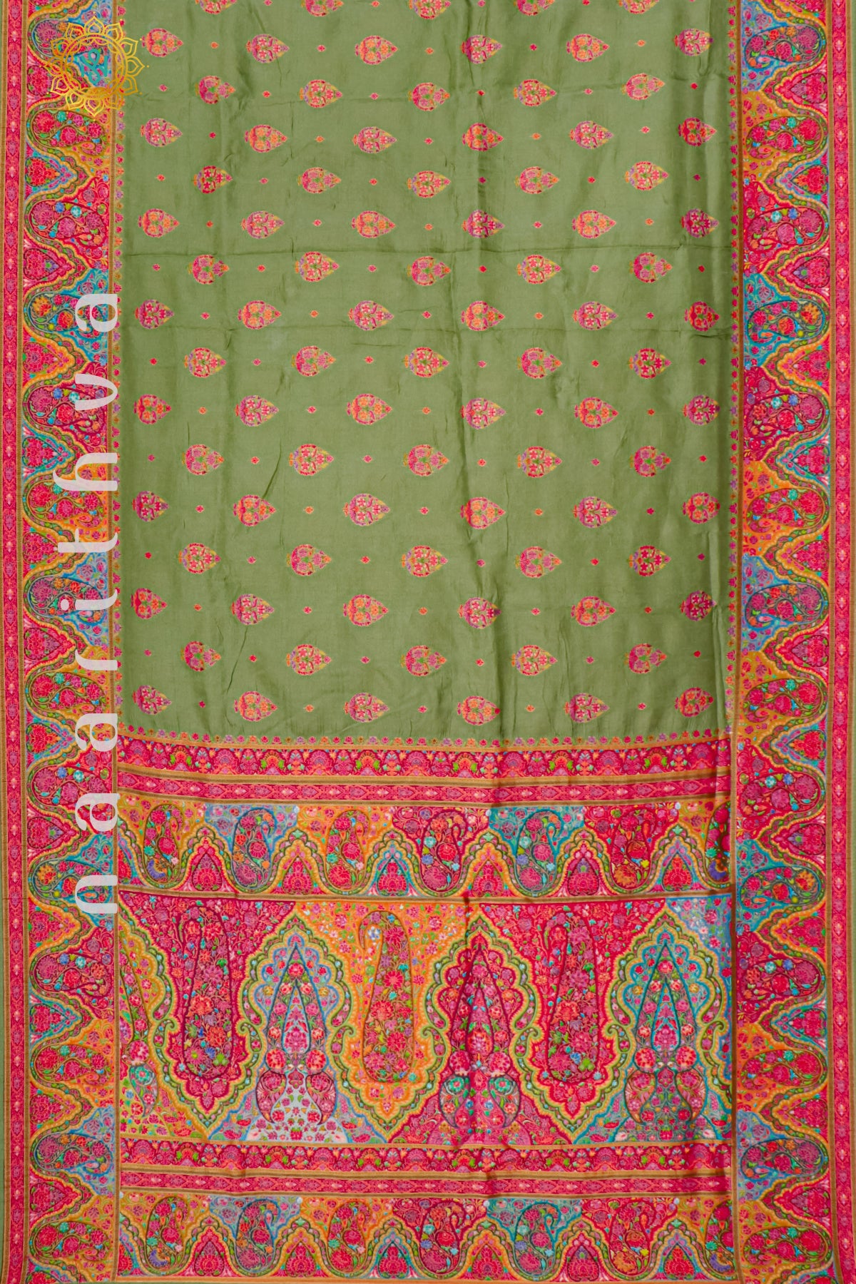 PISTA GREEN WITH PINK - DOLA SILK