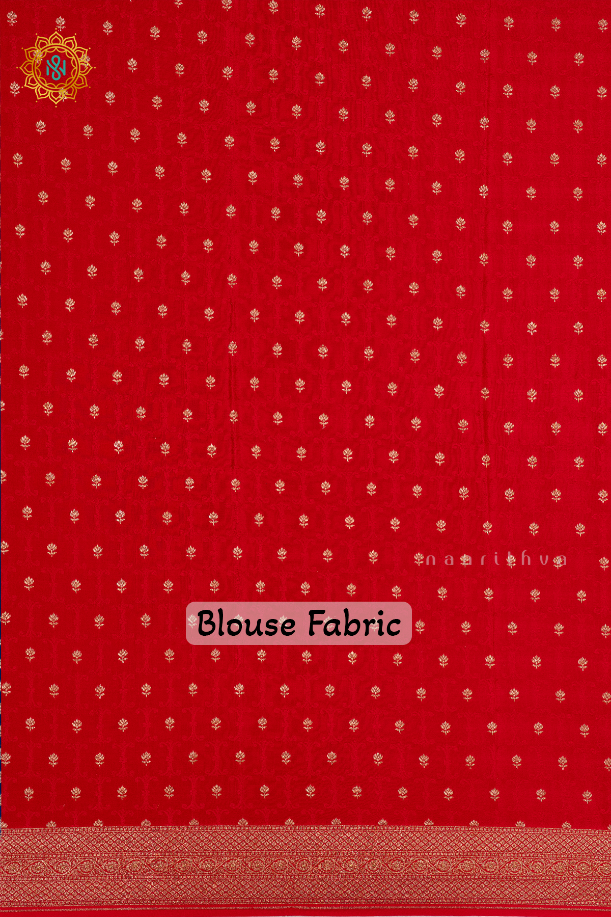 BLUE WITH RED - PURE BANARASI CREPE SILK