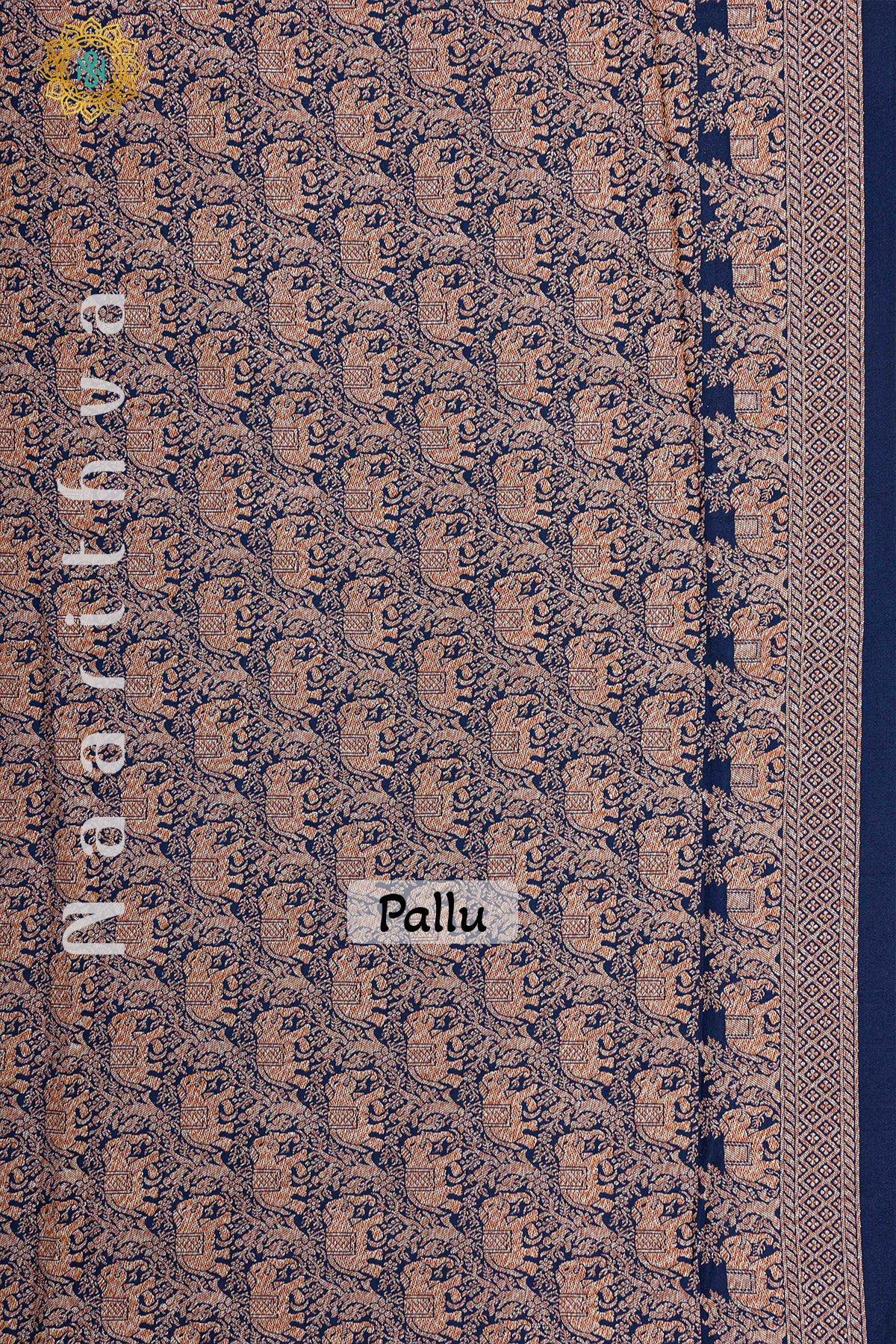 NAVY BLUE - PURE BANARASI CREPE SILK