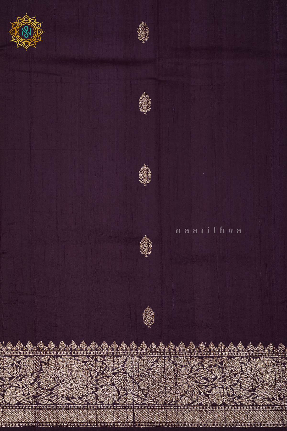 DEEP WINE WITH MAROON - PURE BANARASI RAW SILK