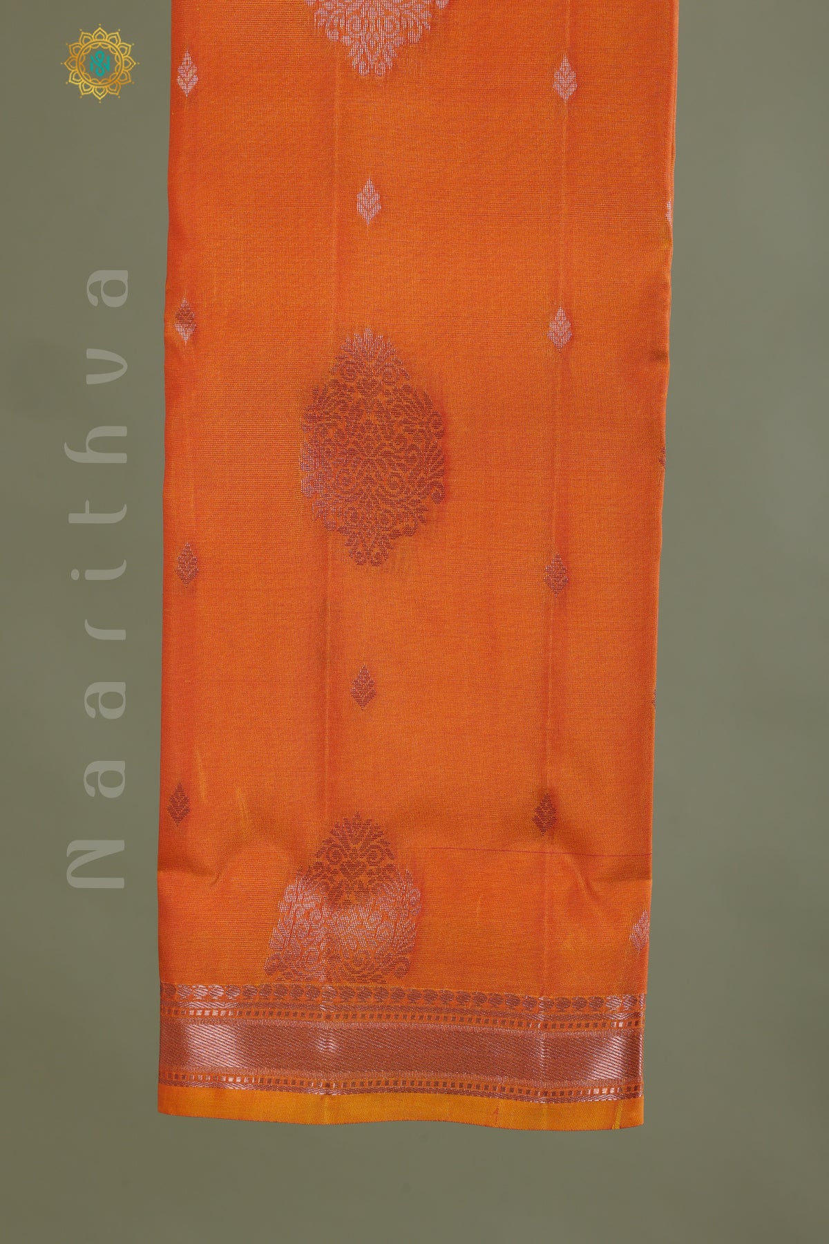 MANGO YELLOW WITH ORANGISH PINK - KANJIVARAM PURE MIX