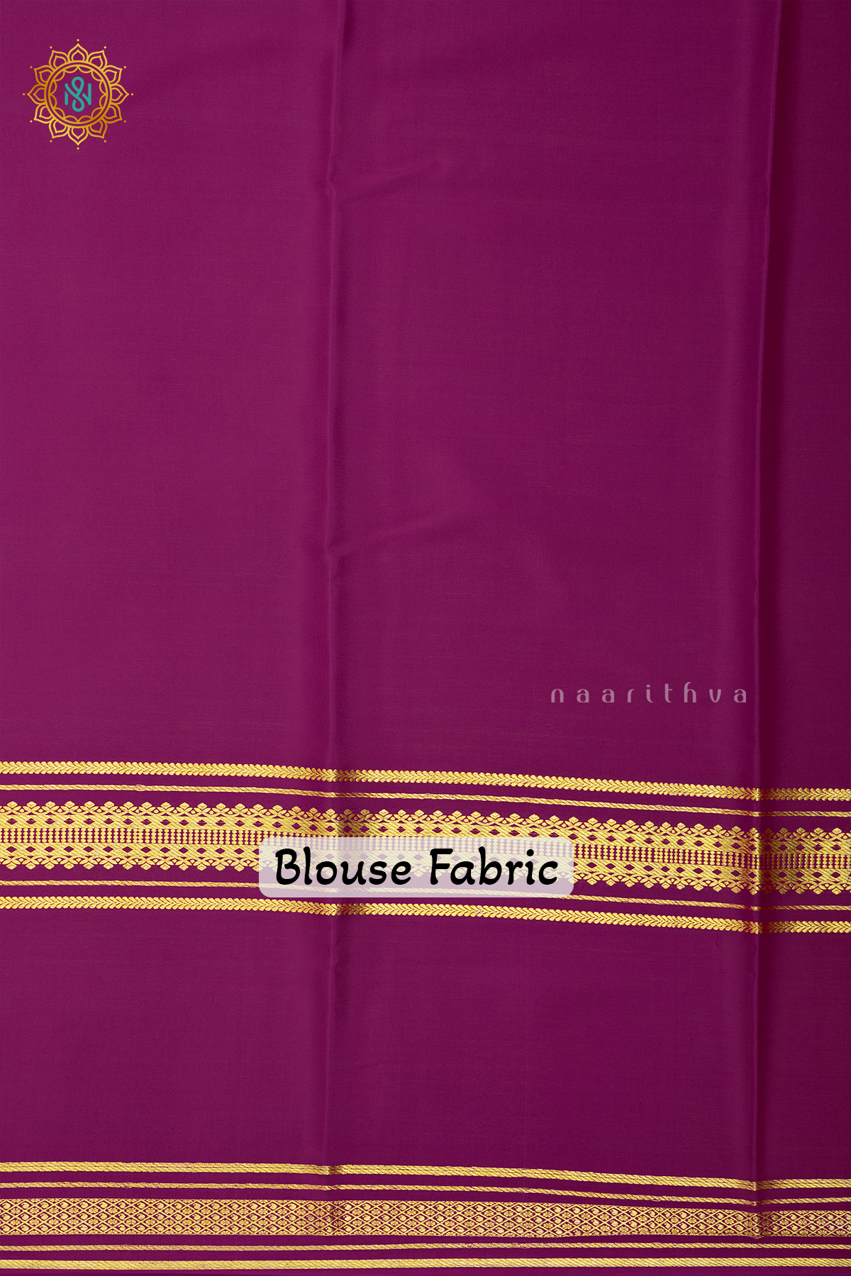 AQUA GREEN WITH PINK & BLUE - PURE MYSORE CREPE SILK