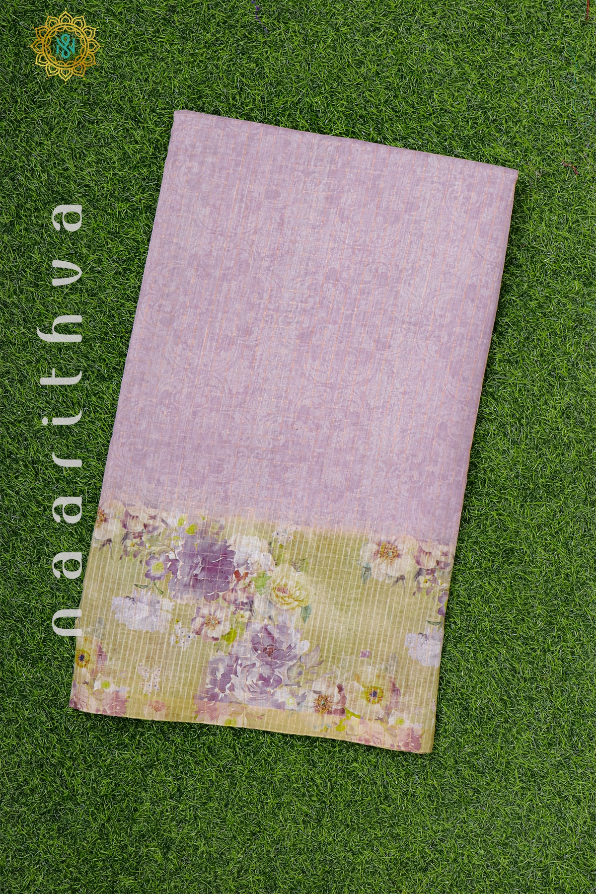 LAVENDER WITH GREEN - LINEN COTTON