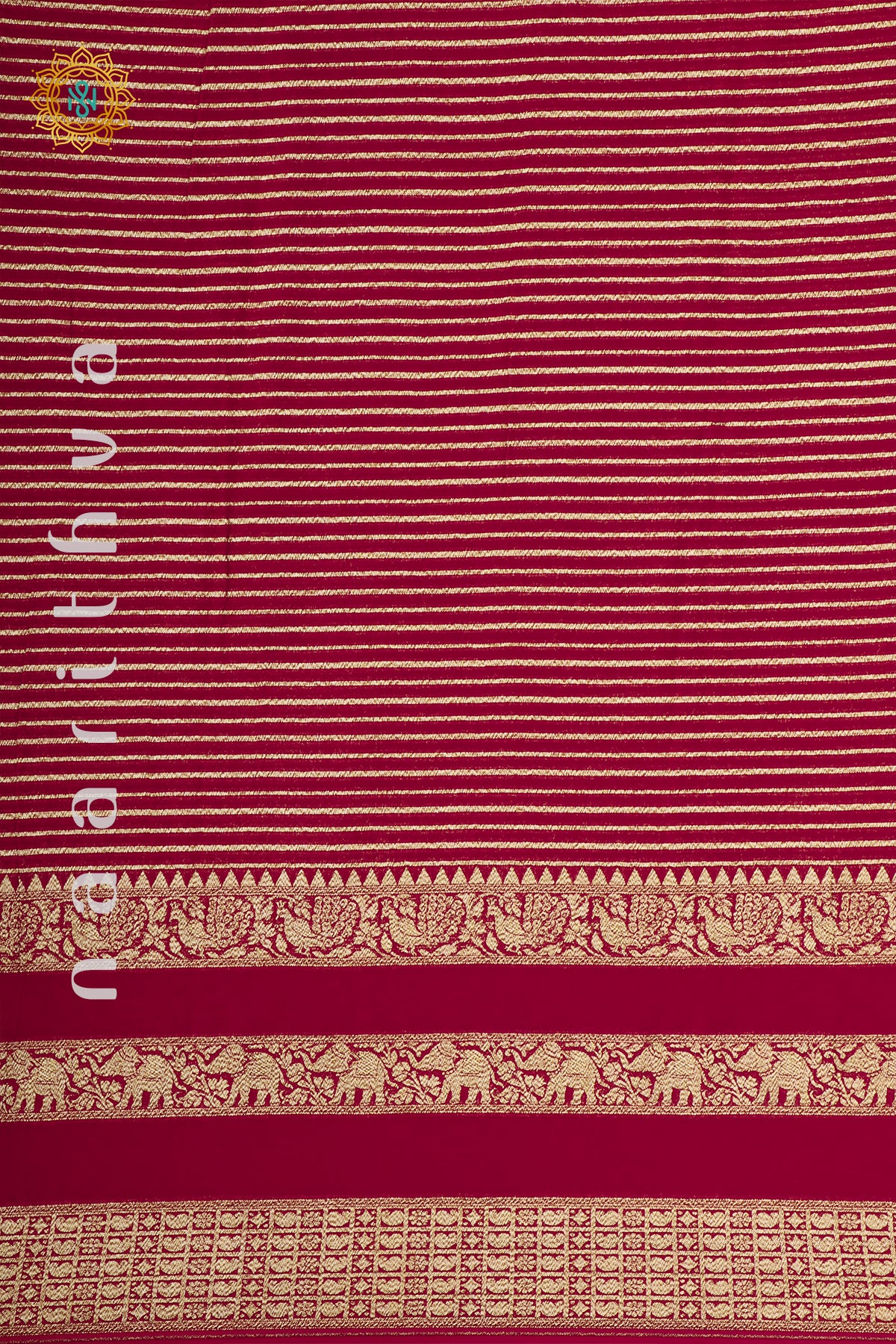 RED - PURE HANDLOOM KHADDI GEORGETTE BANARAS