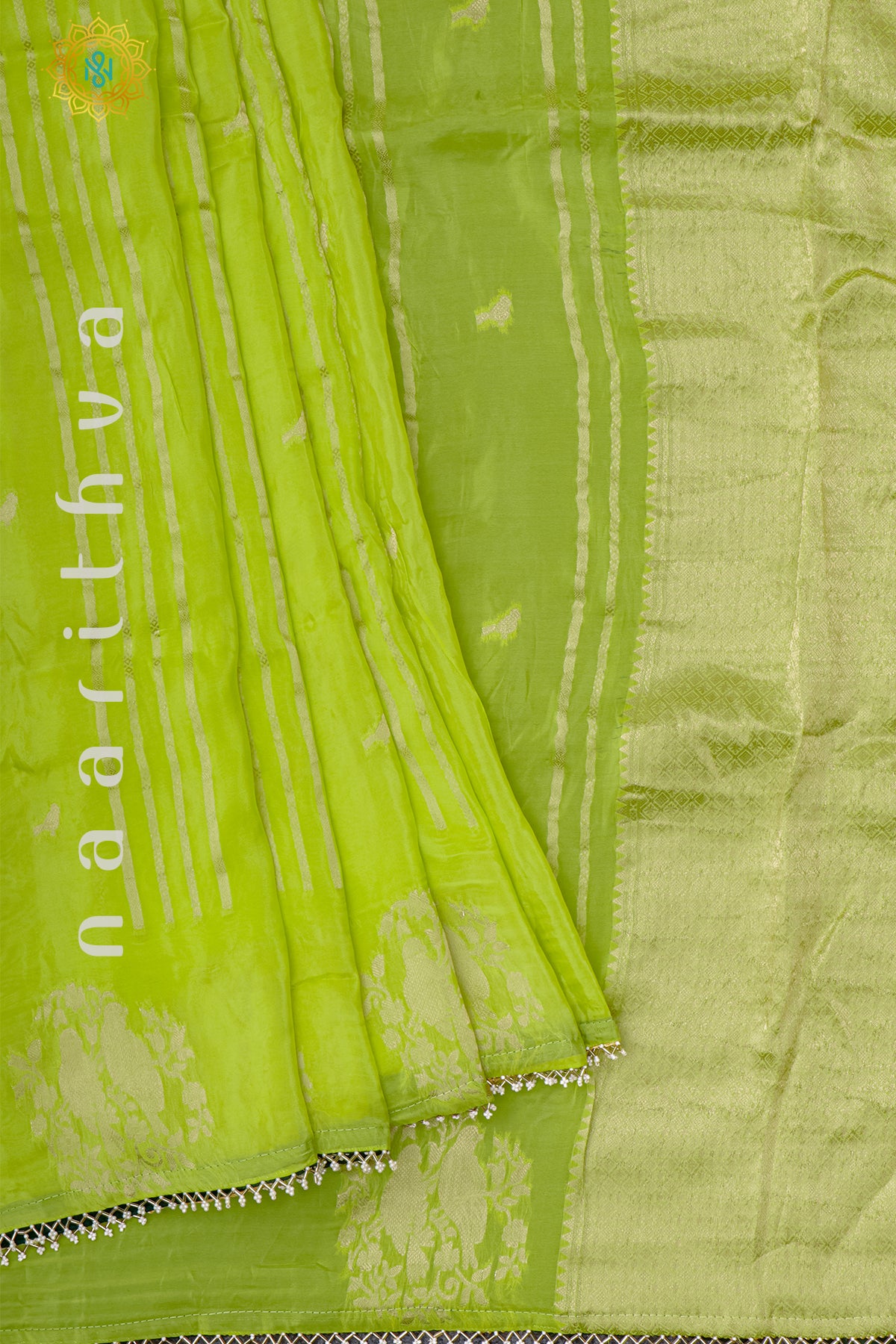 LIGHT GREEN WITH BOTTLE GREEN - SEMI ORGANZA