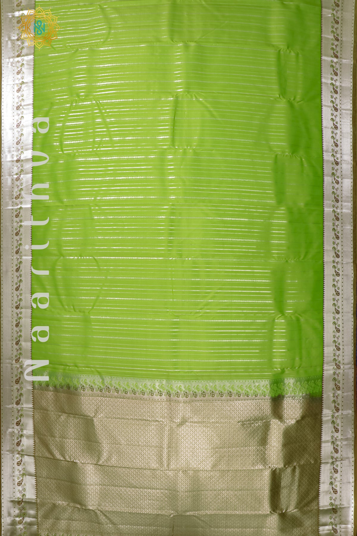 PARROT GREEN WITH OLIVE GREEN - KANJIVARAM PURE MIX