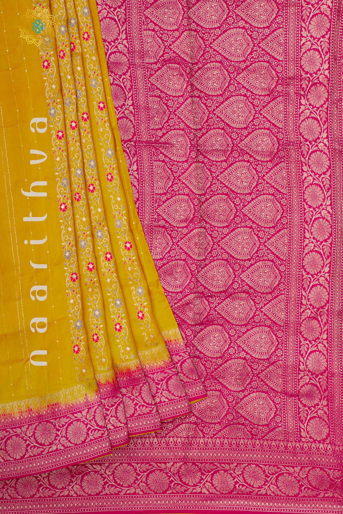 YELLOW WITH PINK - DOLA SILK