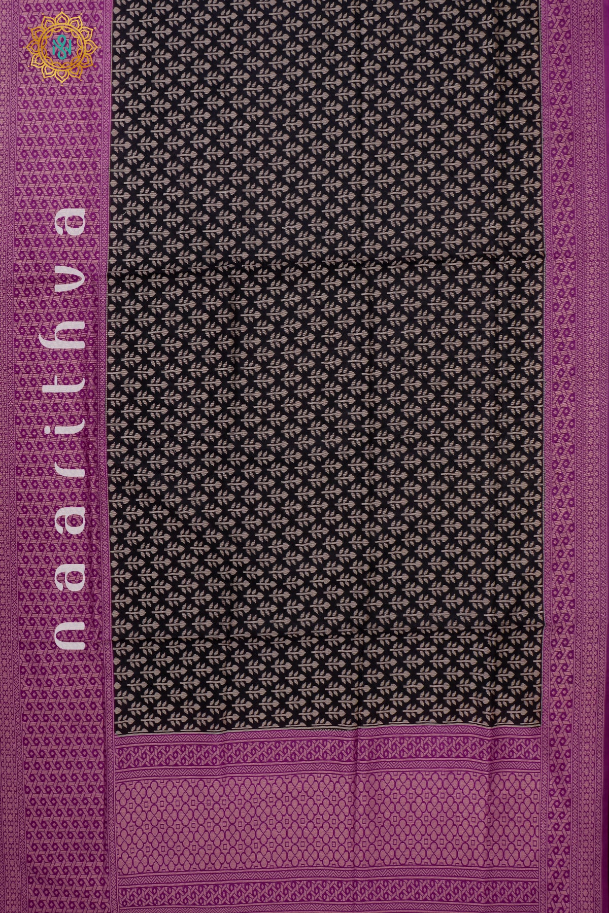 BLACK WITH MAGENTA - JUTE COTTON