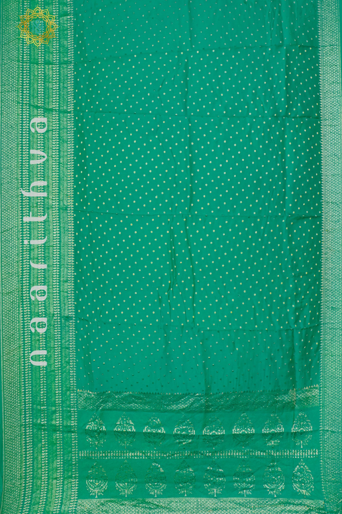 AQUA GREEN WITH NAVY BLUE - DOLA SILK