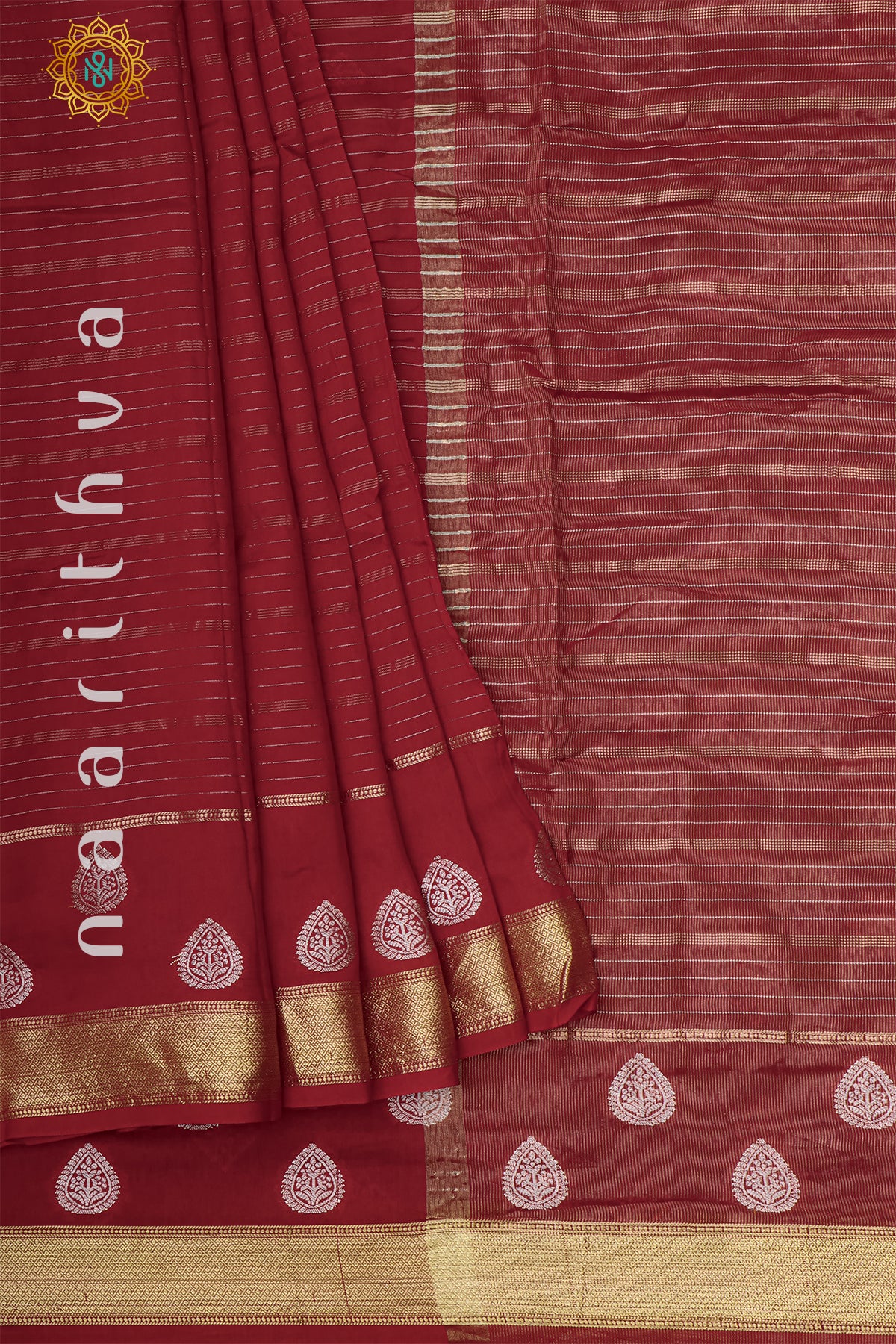 RED WITH GREEN - DOLA SILK