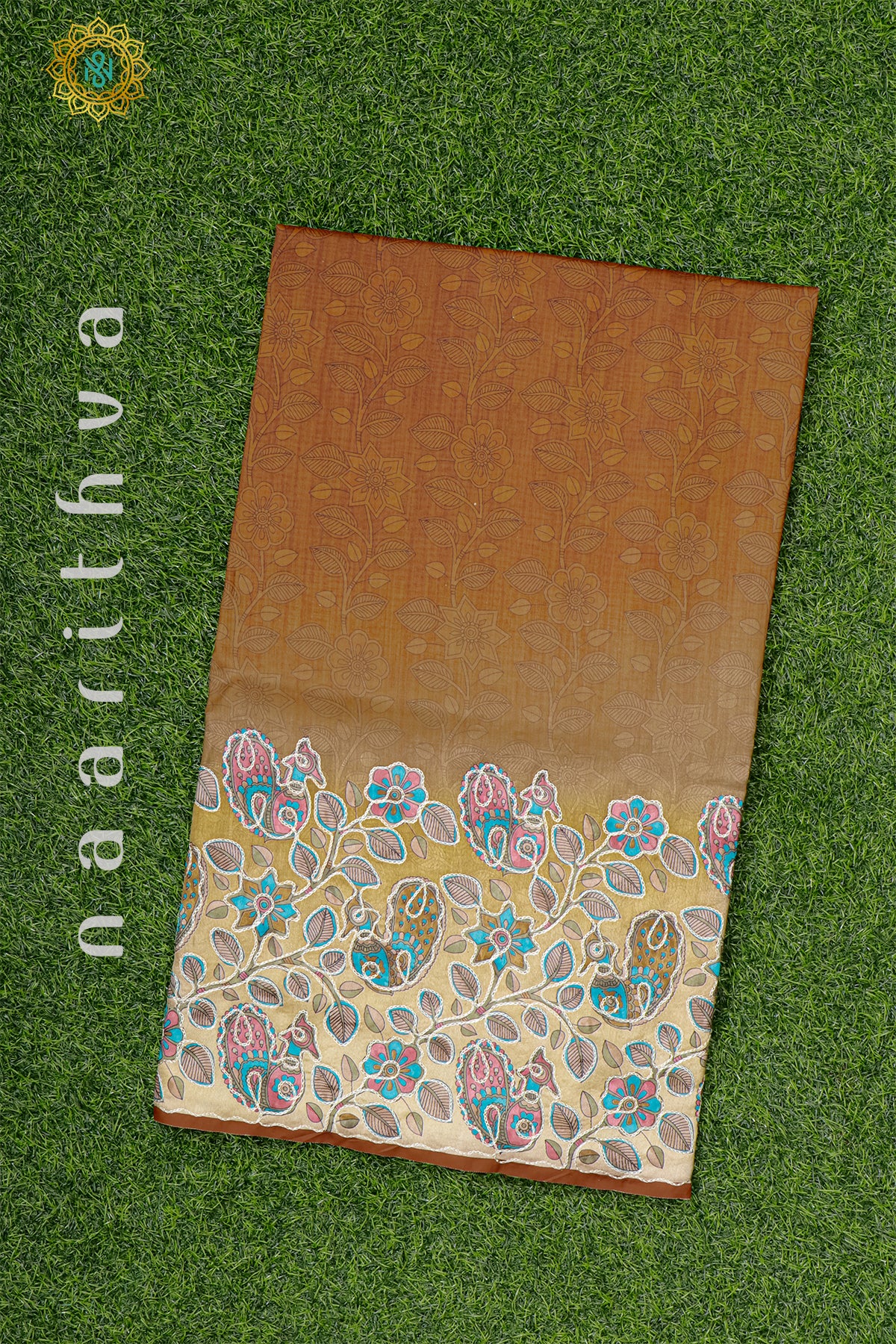 RUST ORANGE - CHANDERI SILK COTTON