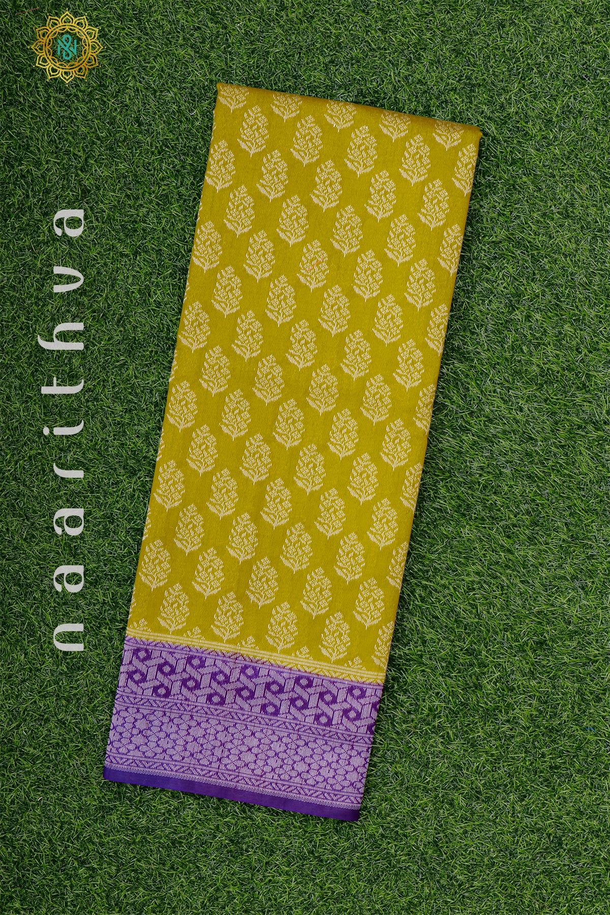 MUSTARD WITH PURPLE - JUTE COTTON