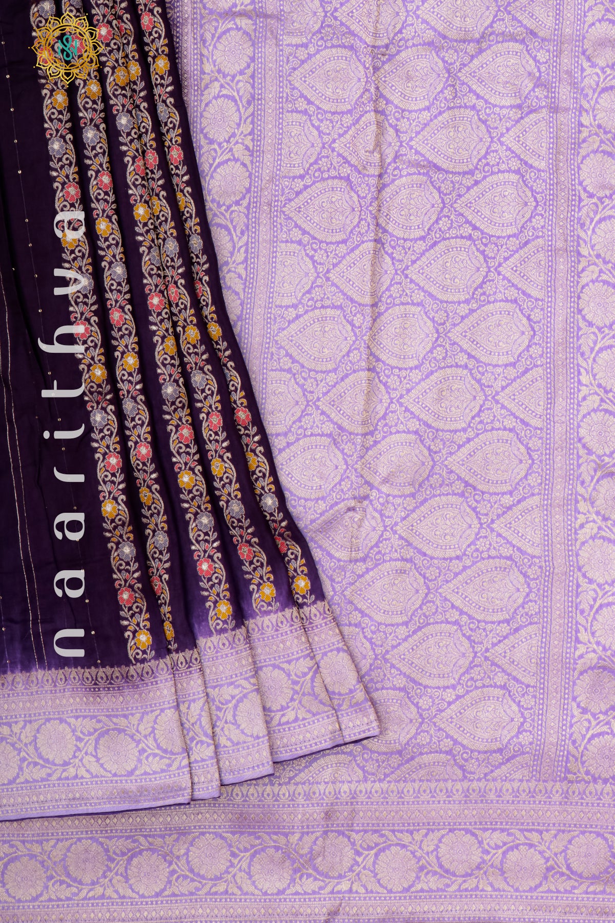 PURPLE WITH LAVENDER - DOLA SILK