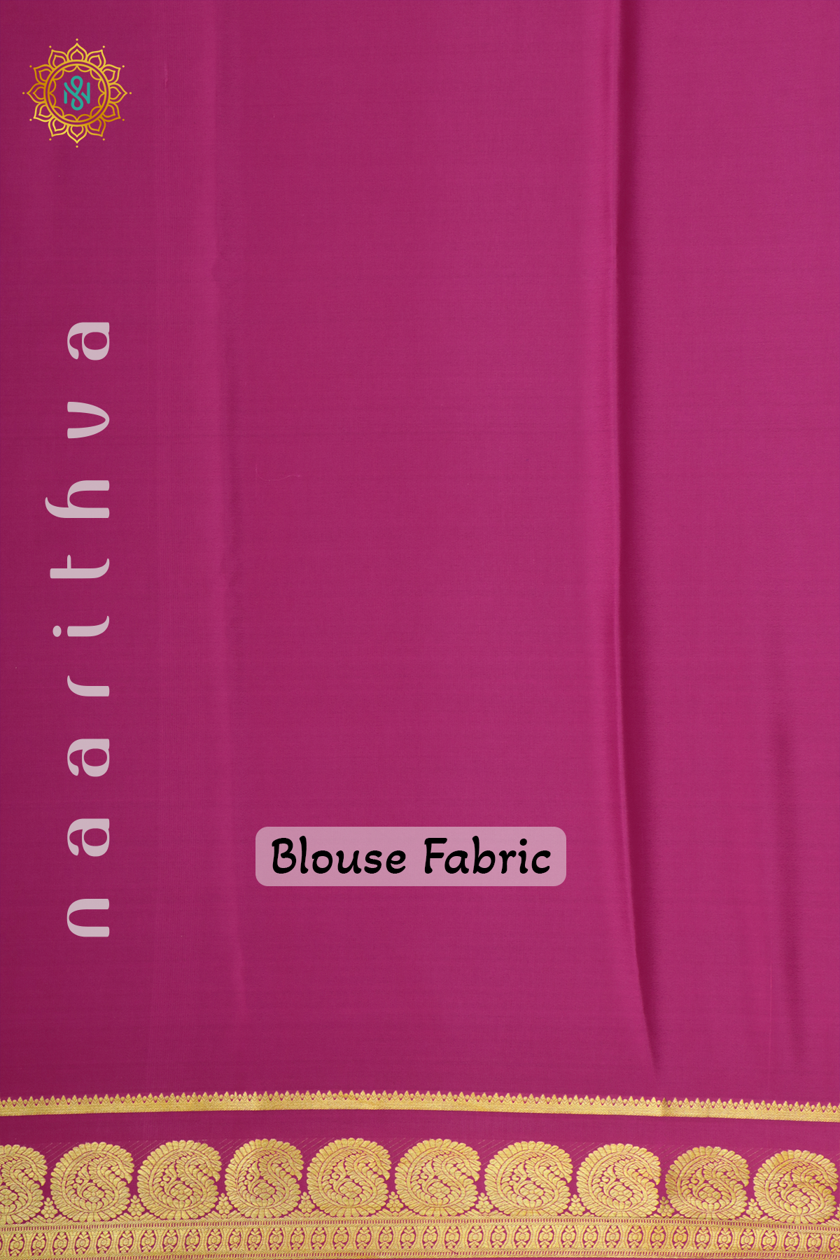 ROYAL BLUE WITH PINK - PURE MYSORE CREPE SILK