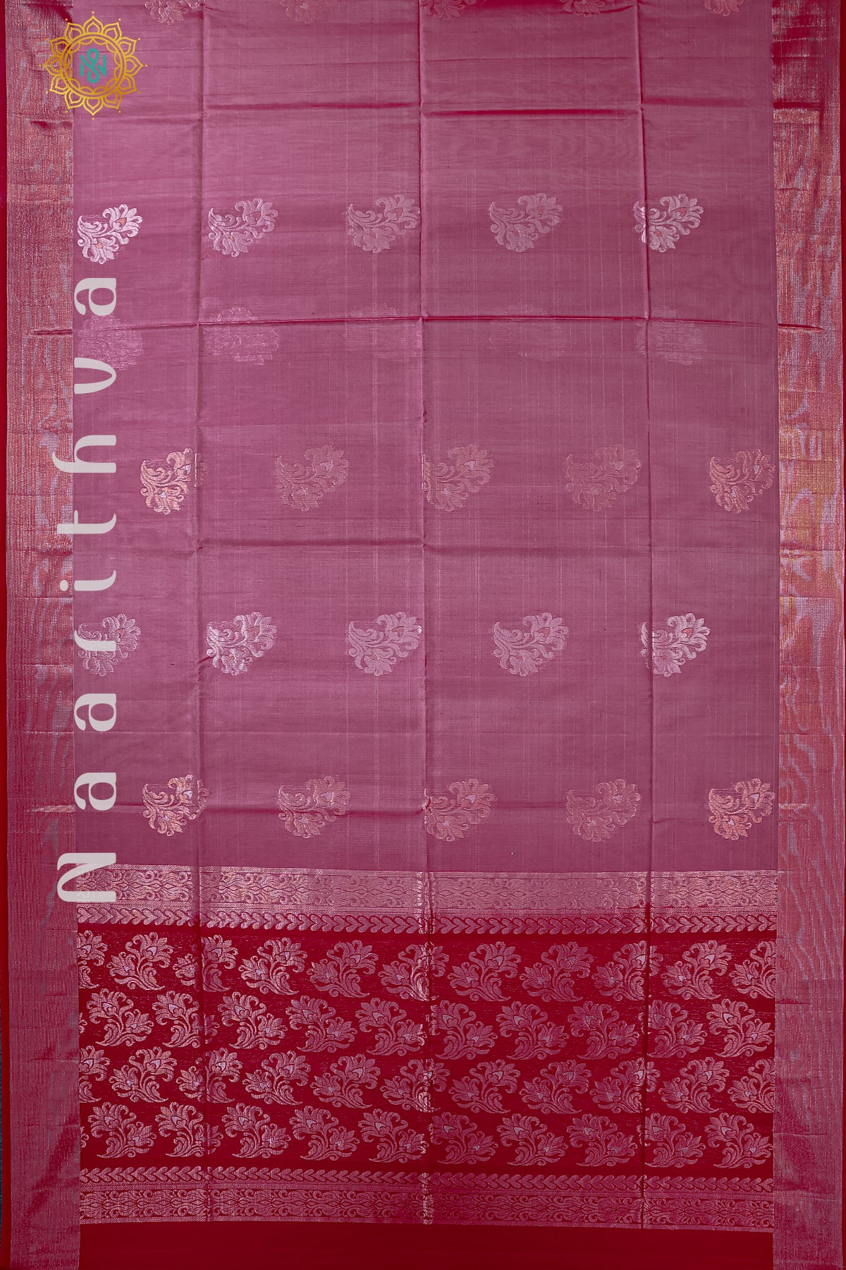 ROSE PINK WITH MAROON - SILK COTTON