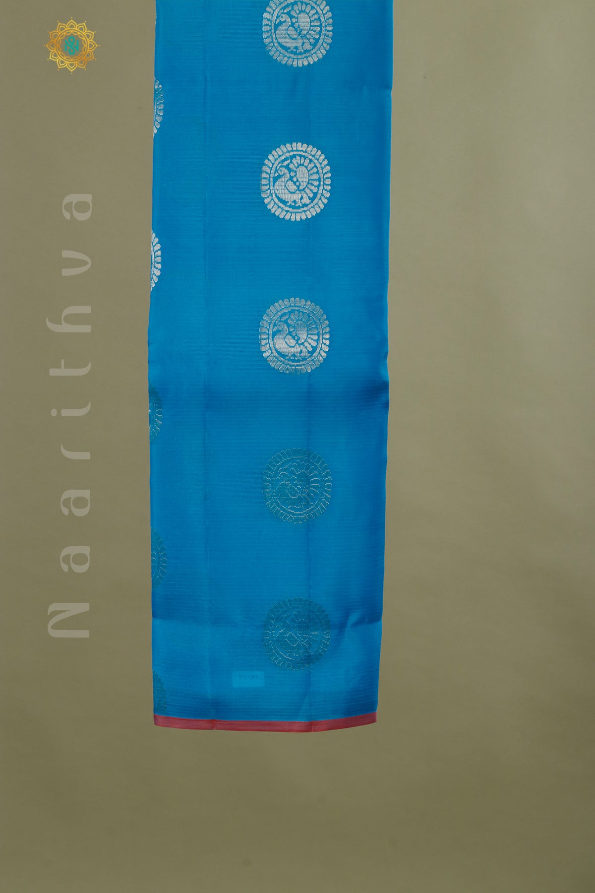 BLUE WITH PINKISH ORANGE - KANJIVARAM PURE MIX