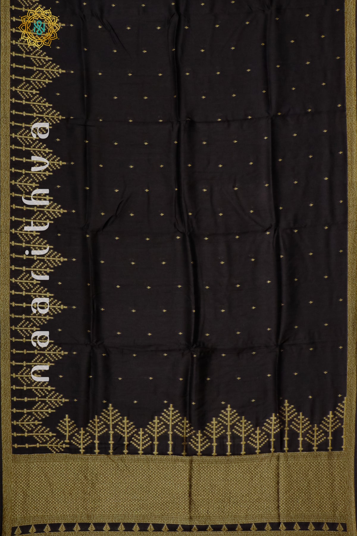 BLACK - SEMI BANARASI RAW SILK