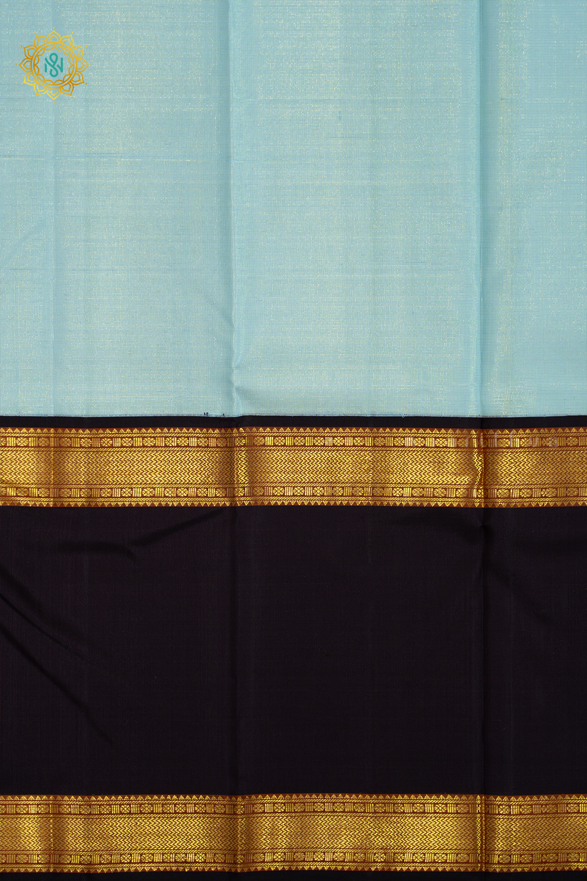 AQUA BLUE WITH DEEP WINE - PURE KANJIVARAM SILK