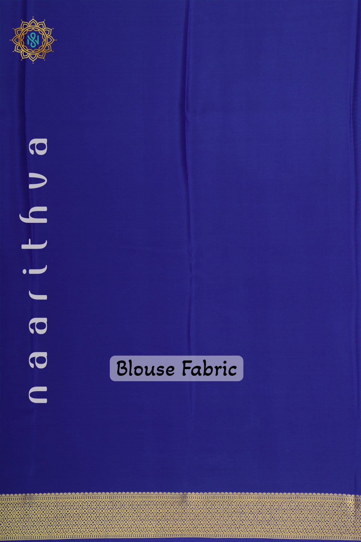 AQUA BLUE WITH BLUE - PURE MYSORE CREPE SILK