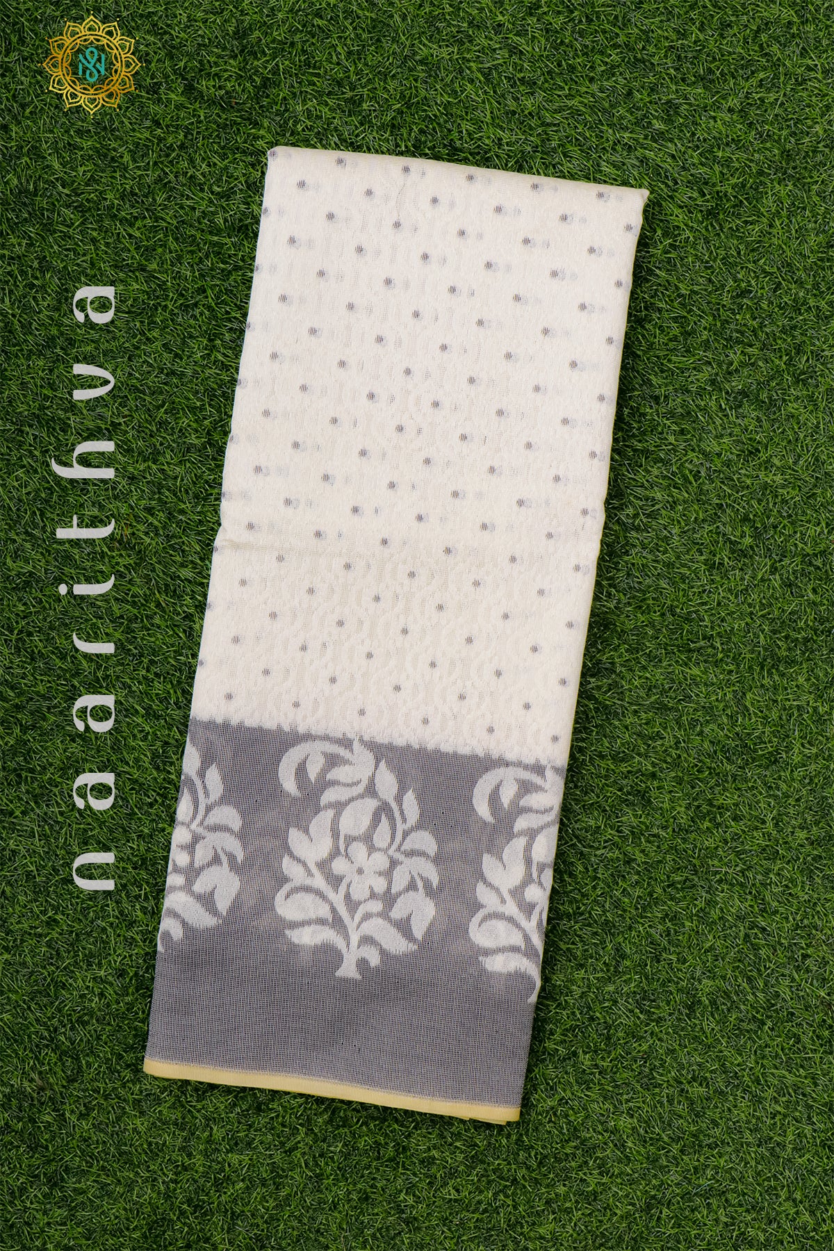 WHITE WITH GREY - KOTA COTTON