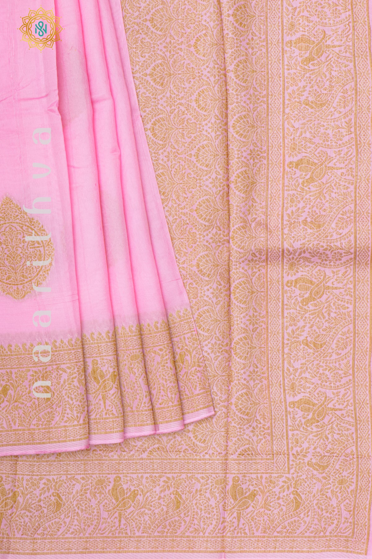 LIGHT PINK - SEMI RAW SILK