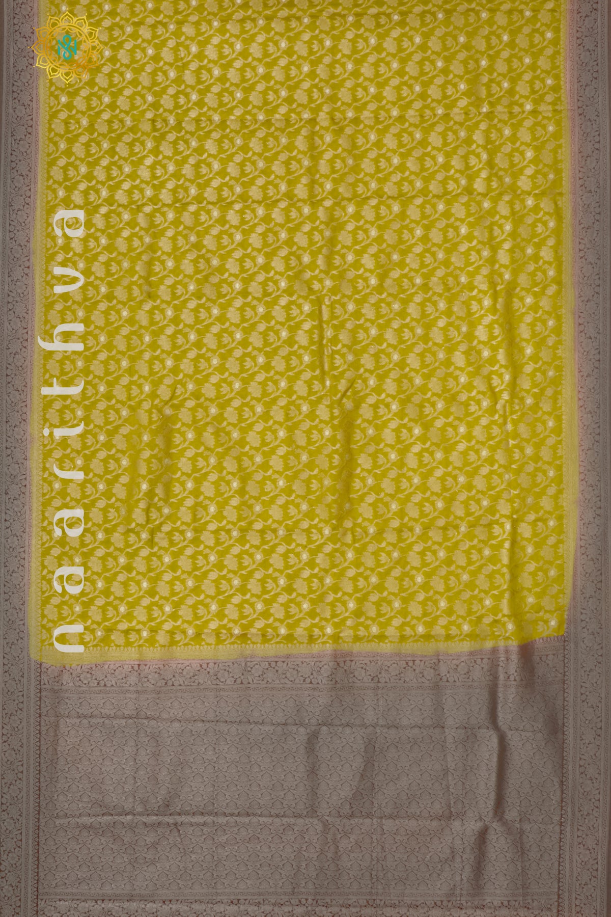 YELLOW WITH BROWN - SEMI TISSUE GEORGETTE