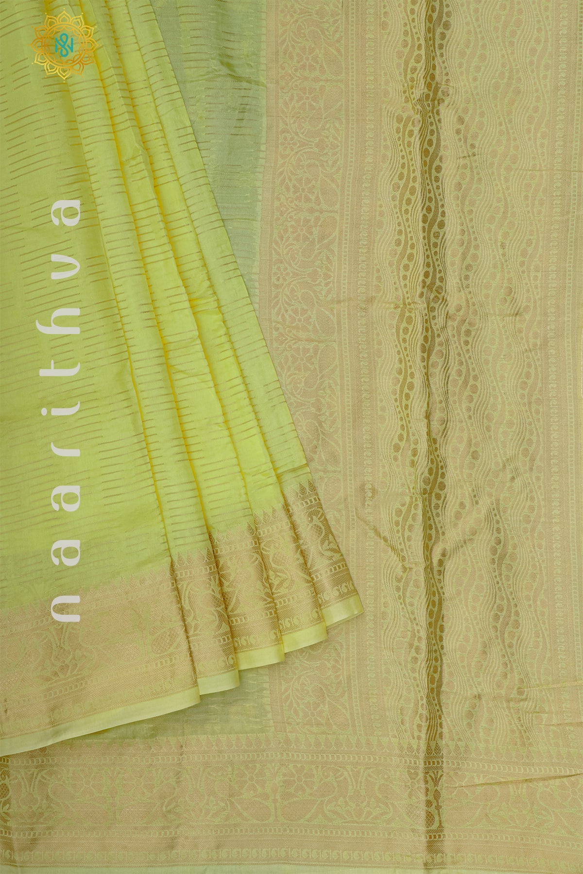 LEMON YELLOW WITH OLIVE GREEN - DOLA SILK