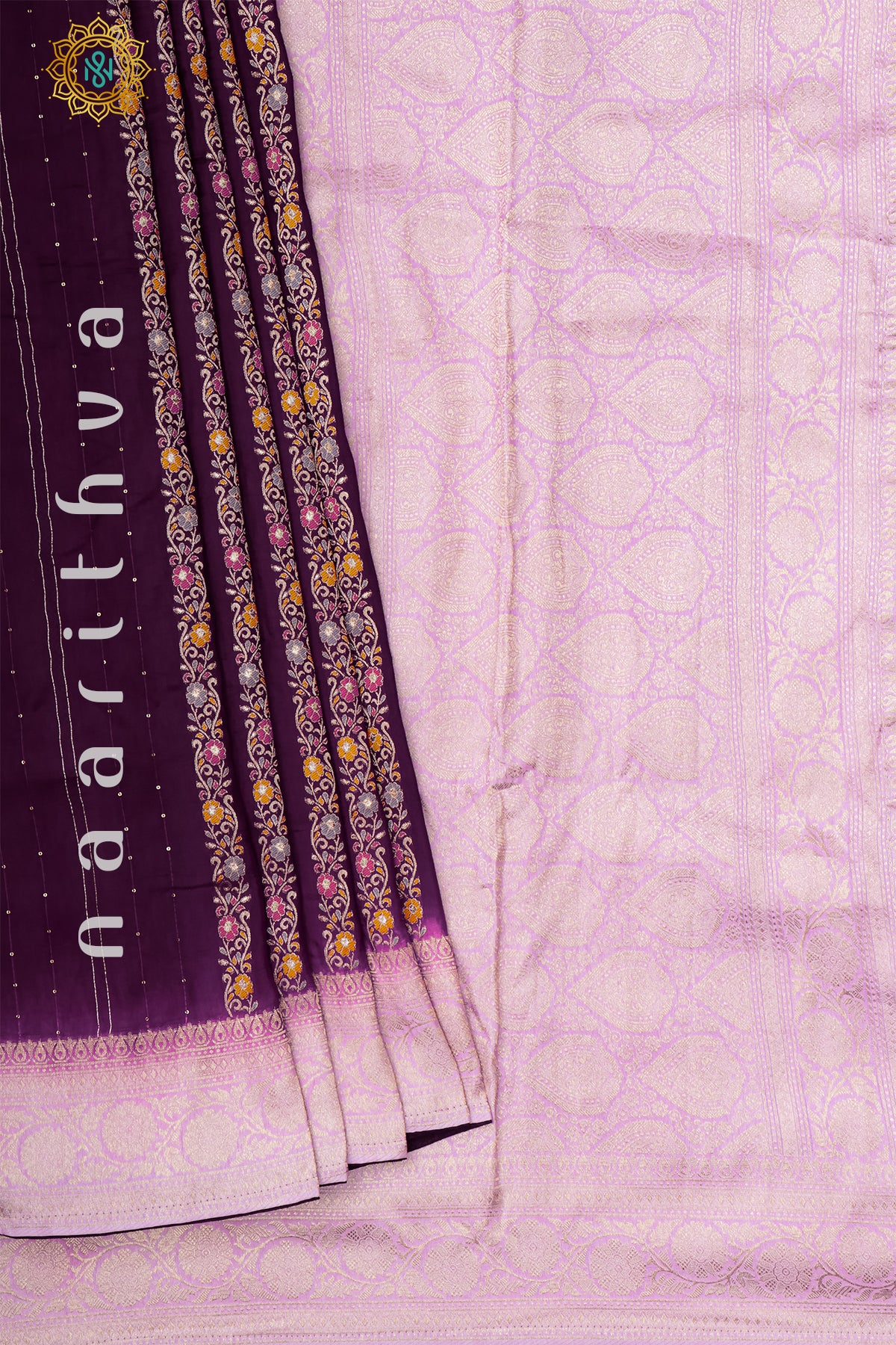 WINE WITH LIGHT PINK - DOLA SILK