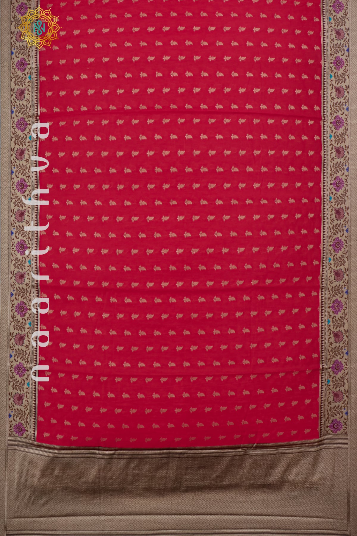 RED WITH BLACK - JUTE COTTON