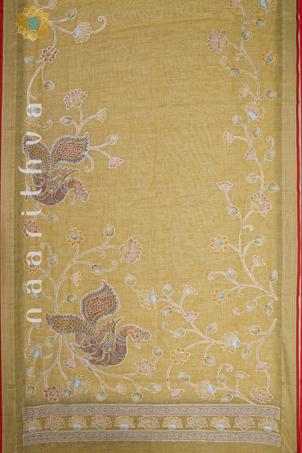 MUSTARD - KALAMKARI LINEN TISSUE