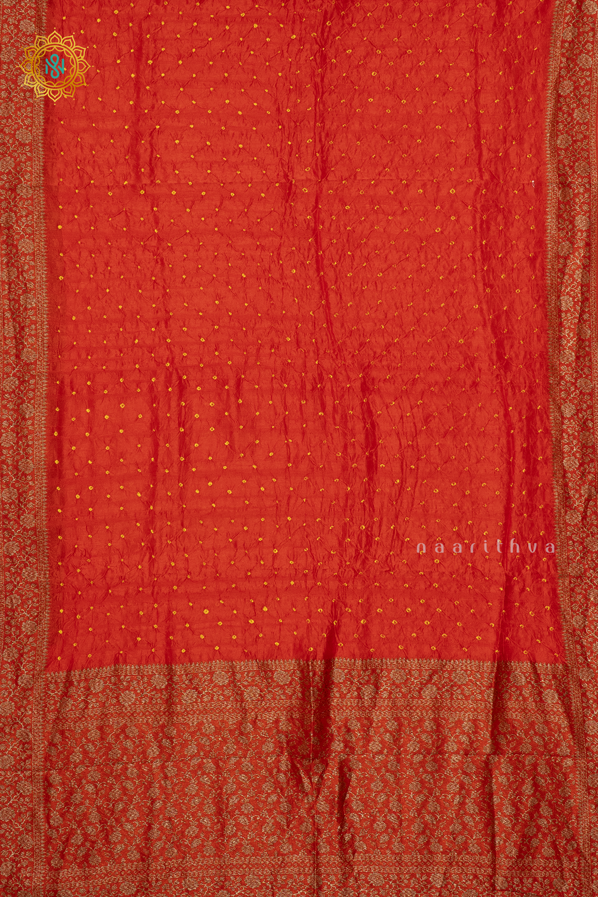 ORANGE - SEMI TUSSAR WITH TIE & DYE