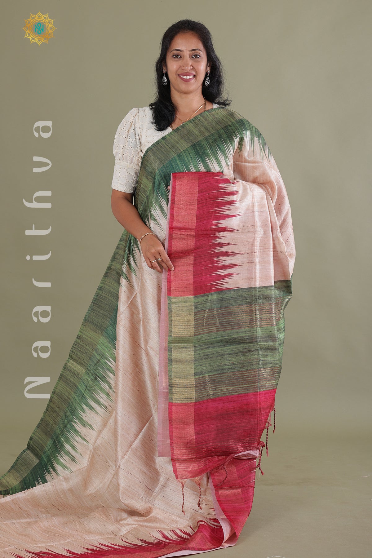 Handloom Tussar silk saree from weavers online at gocoop.com – GoCoop