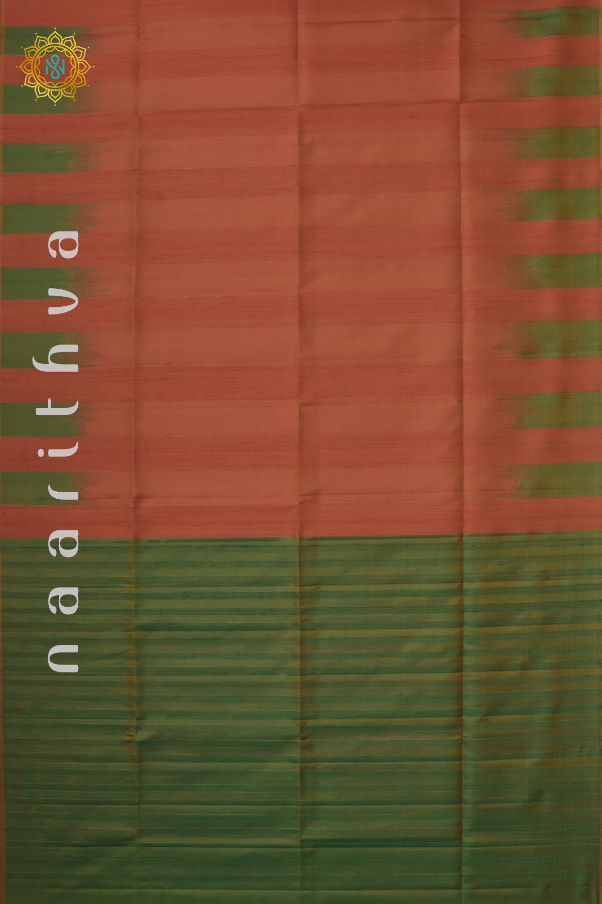 ORANGE WITH GREEN - PURE KANJIVARAM SOFT SILK