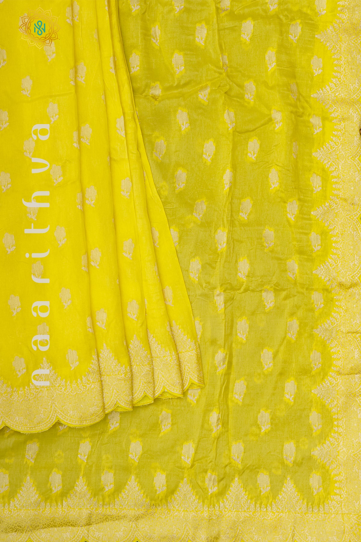 YELLOW WITH GREEN - DOLA SILK