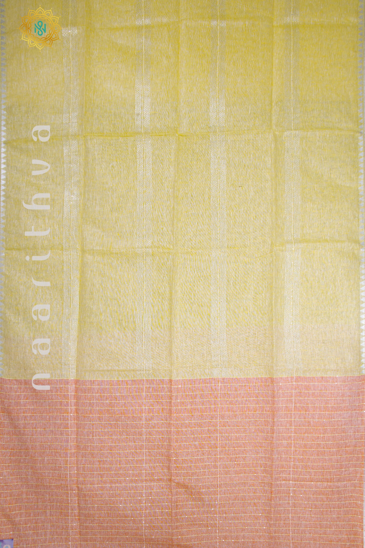 YELLOW WITH ORANGE - PURE LINEN