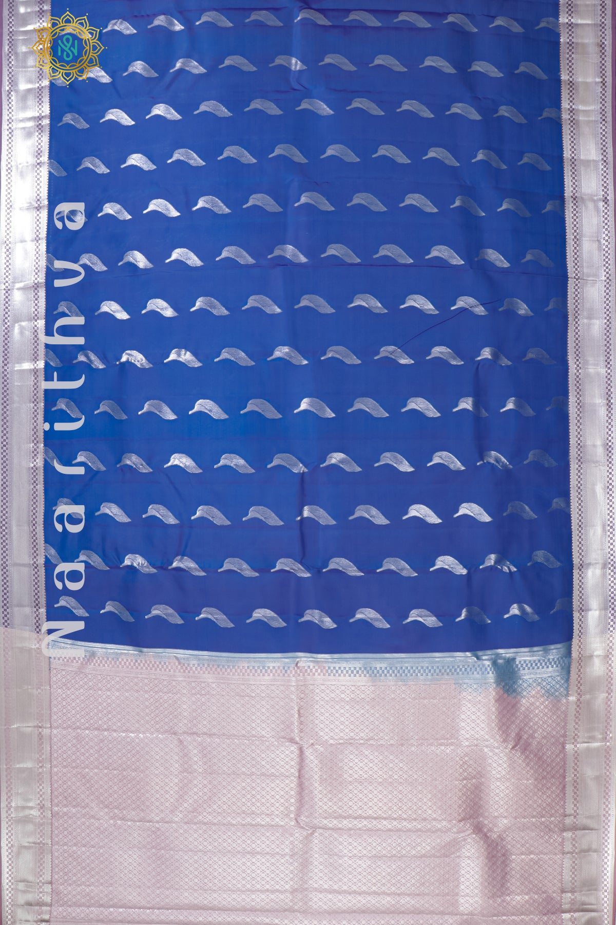 BLUE WITH MAUVE - KANJIVARAM PURE MIX