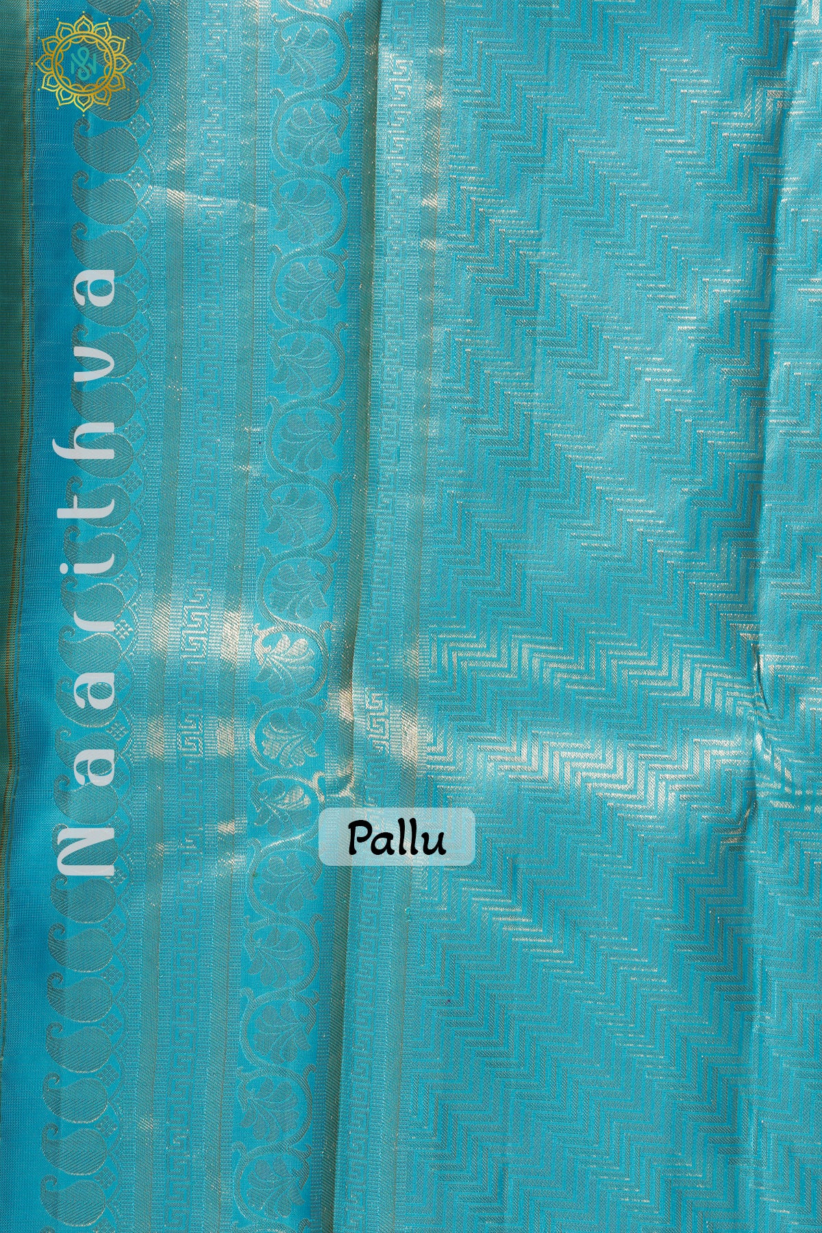 GOLDEN YELLOW WITH SKY BLUE - PURE KANJIVARAM SILK