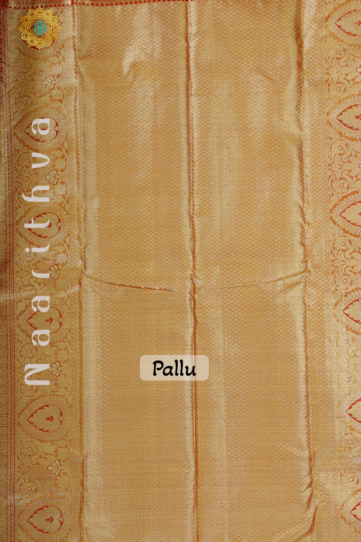 GOLD TISSUE WITH RED - PURE KANJIVARAM SILK