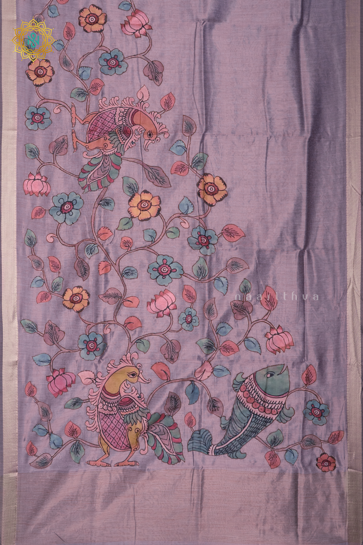 LAVENDER - SEMI TISSUE WITH APPLIQUE WORK