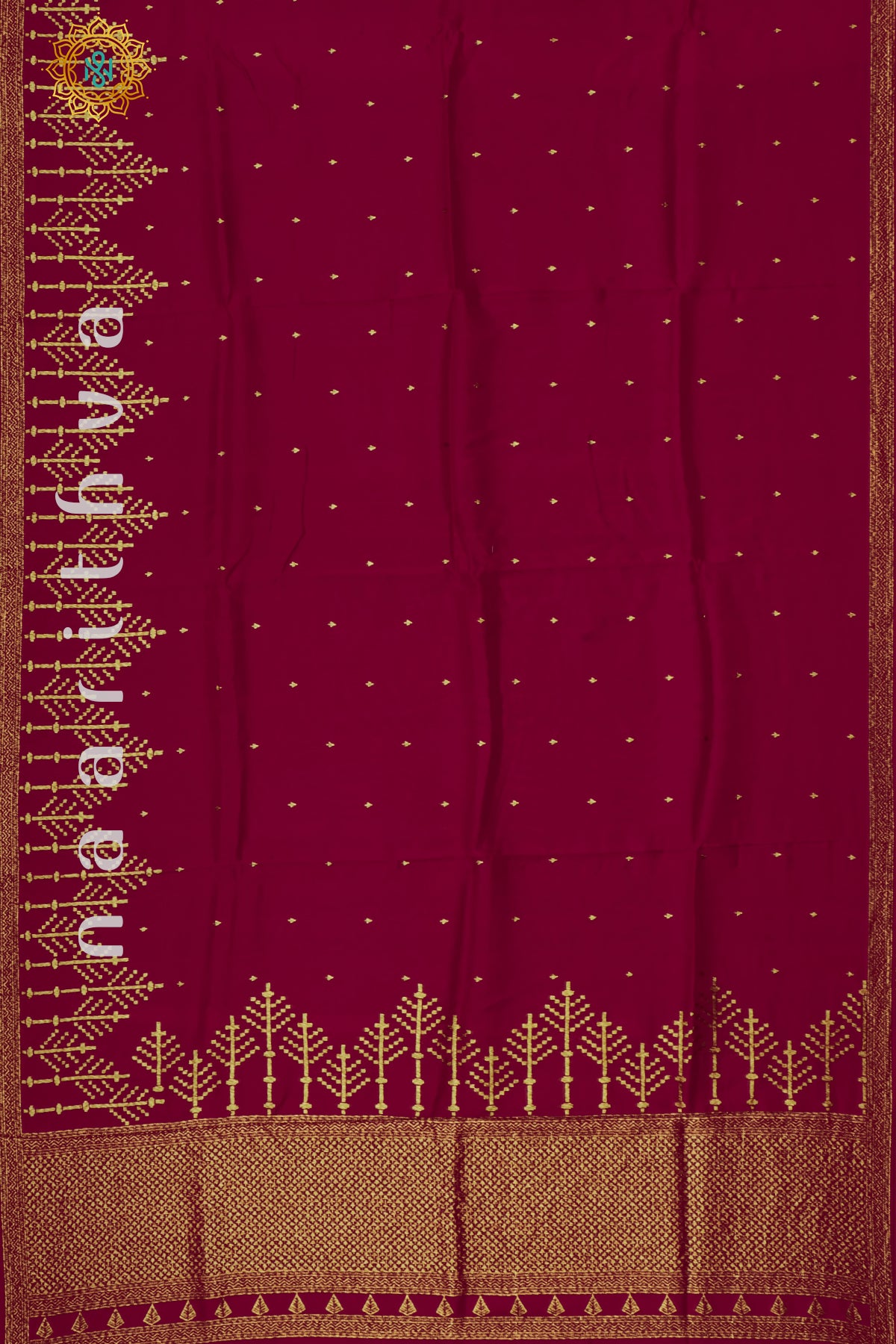 PINKISH RED - SEMI BANARASI RAW SILK