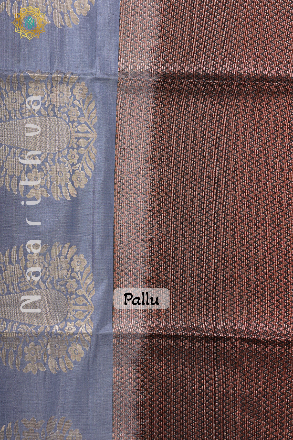 RED WITH GREY & BLACK - PURE KANJIVARAM SOFT SILK