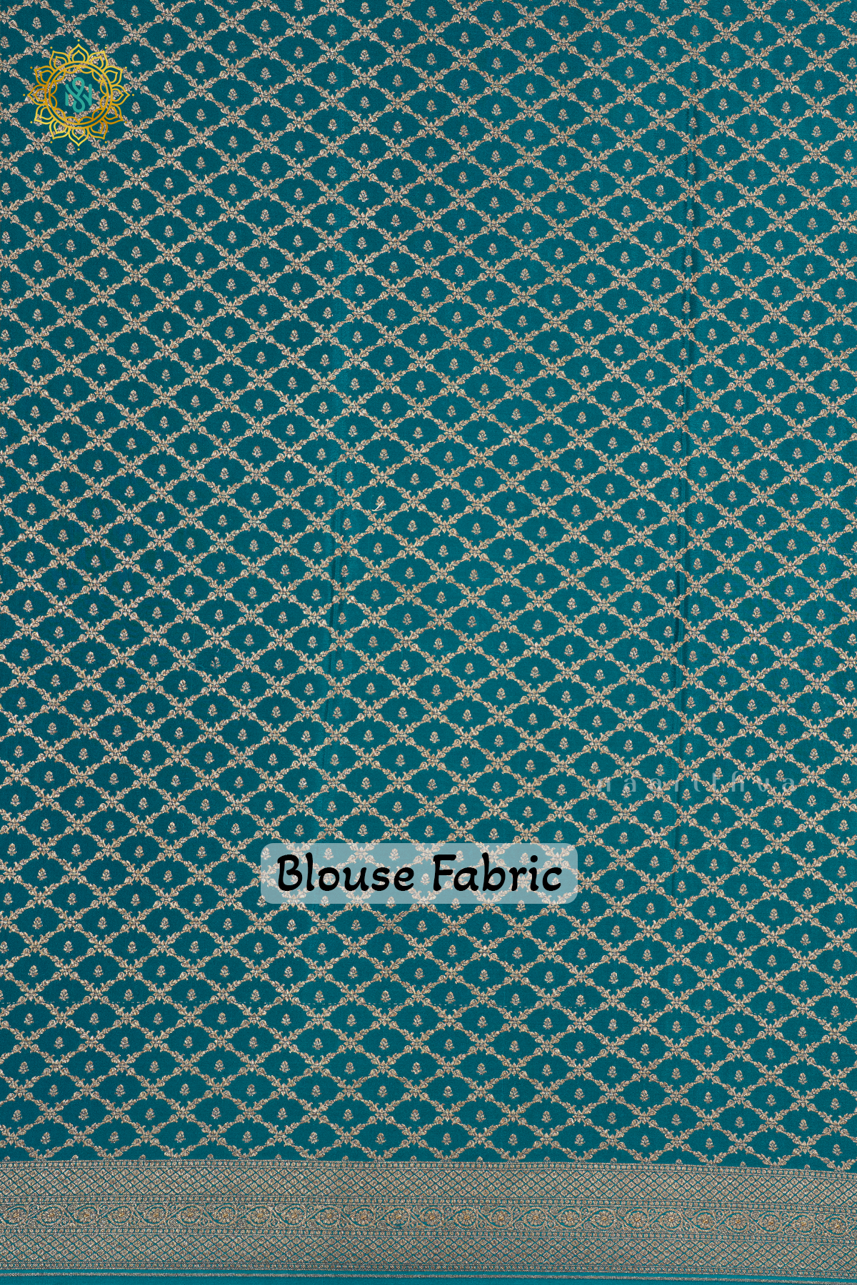 ORANGE WITH CYAN GREEN - PURE BANARASI CREPE SILK
