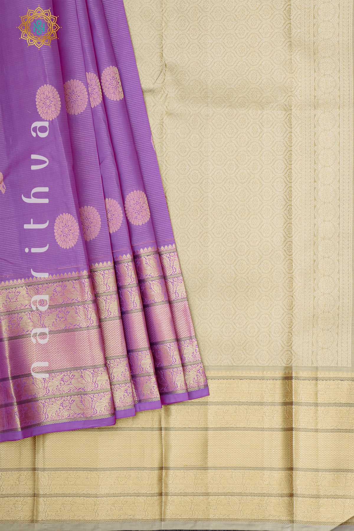 LAVENDER WITH LIGHT GREY - PURE KANJIVARAM SILK