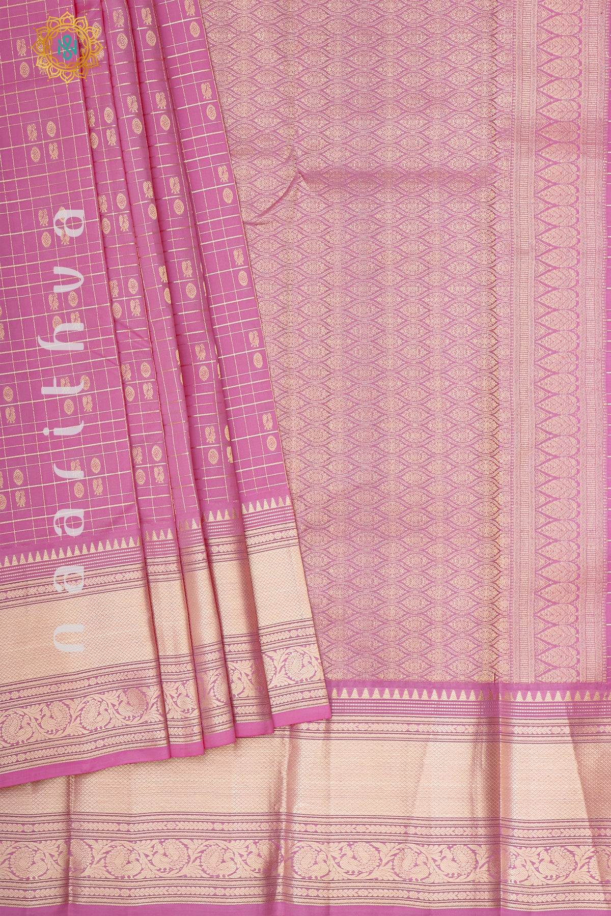 PINK WITH PURPLE - PURE KANJIVARAM SILK