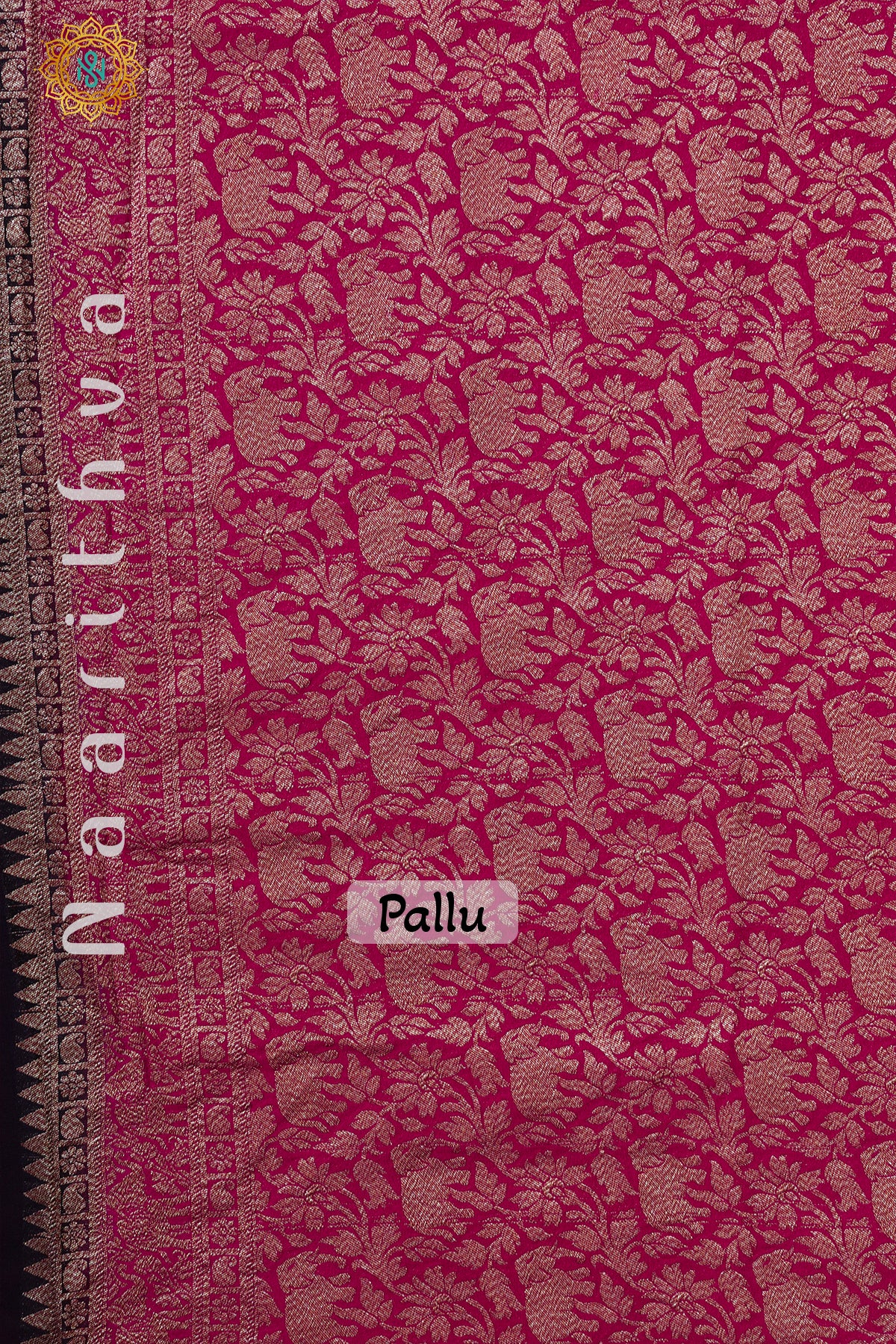 BLUE WITH PINK - PURE HANDLOOM KHADDI GEORGETTE BANARAS