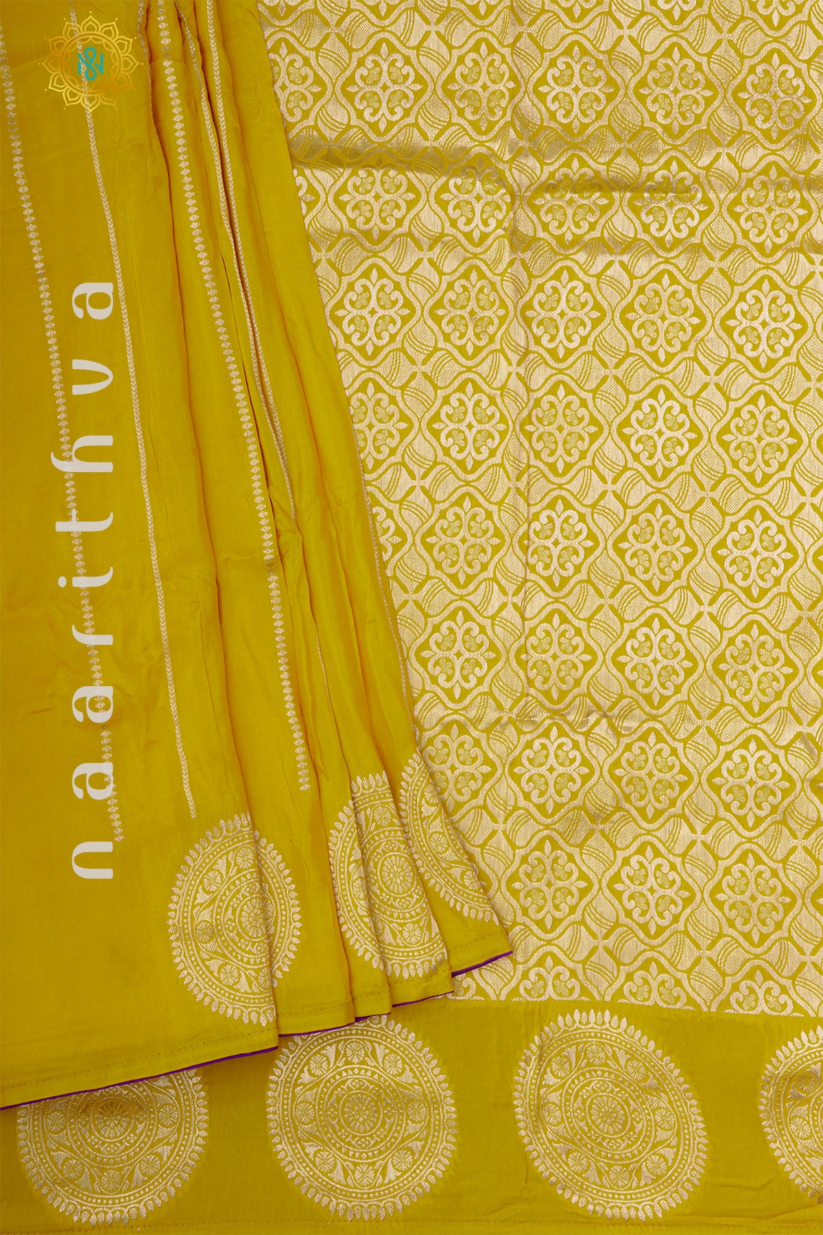 YELLOW WITH PURPLE - DOLA SILK