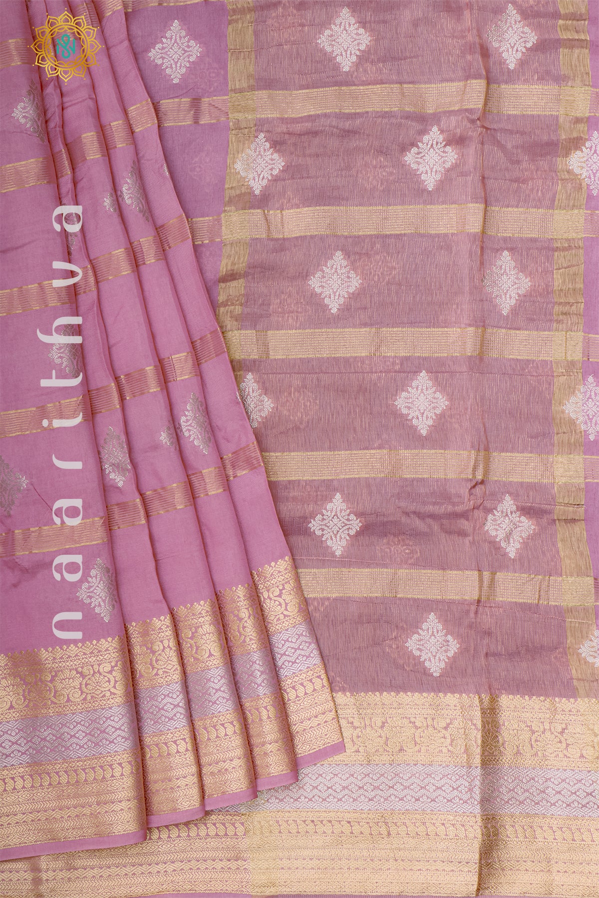 LIGHT PINK WITH WINE - DOLA SILK