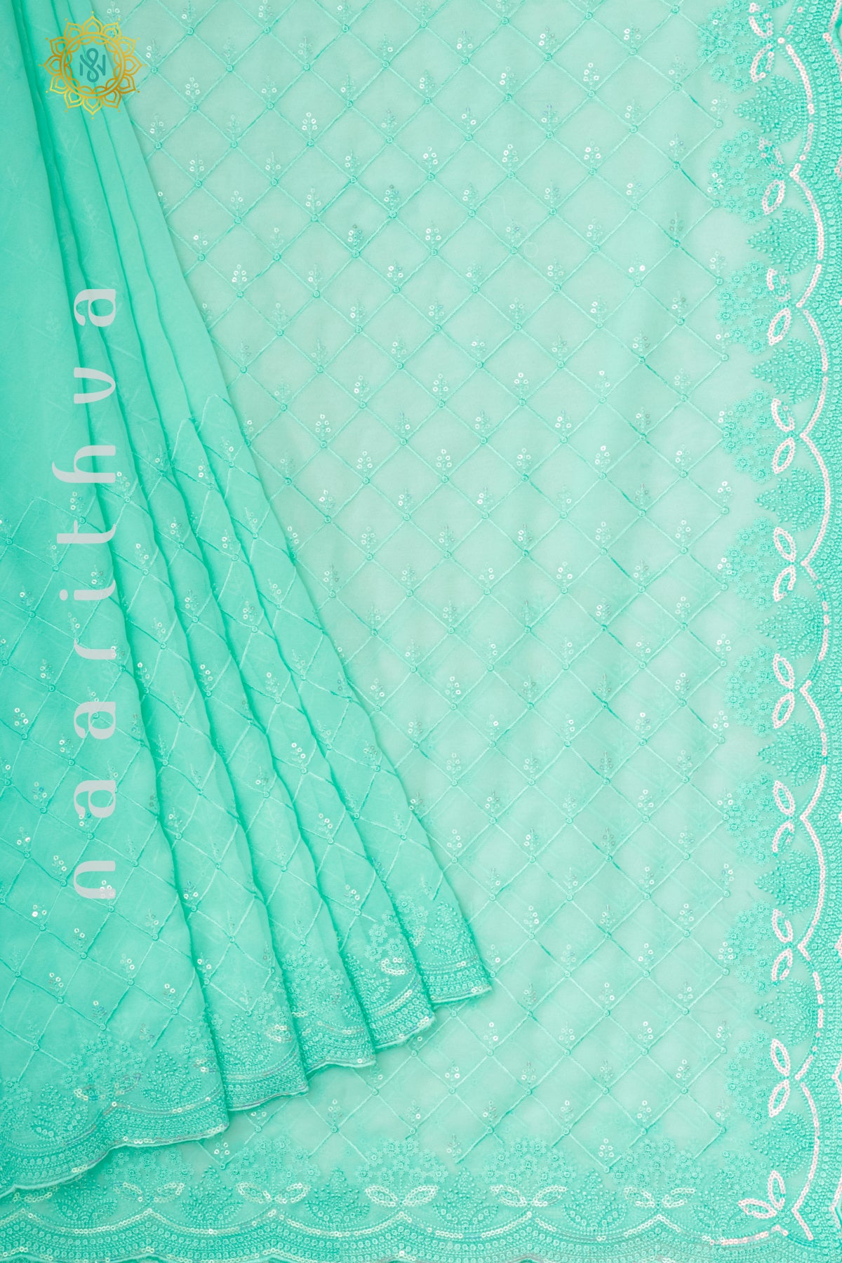 AQUA GREEN - DESIGNER GEORGETTE