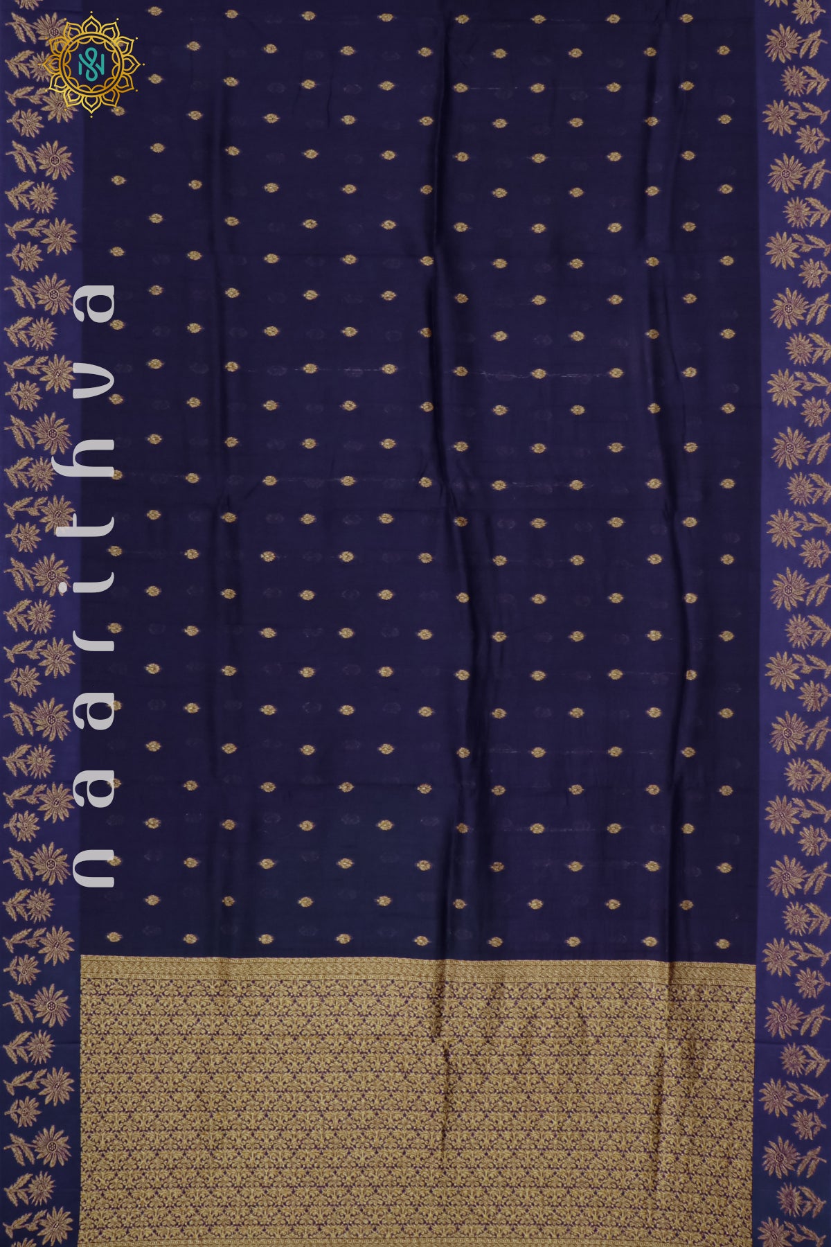 NAVY BLUE - SEMI RAW SILK