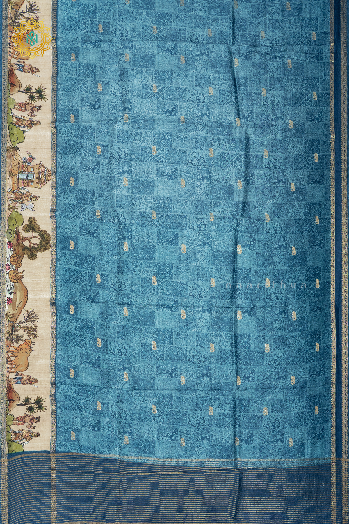 AQUA BLUE - SEMI CREPE SILK